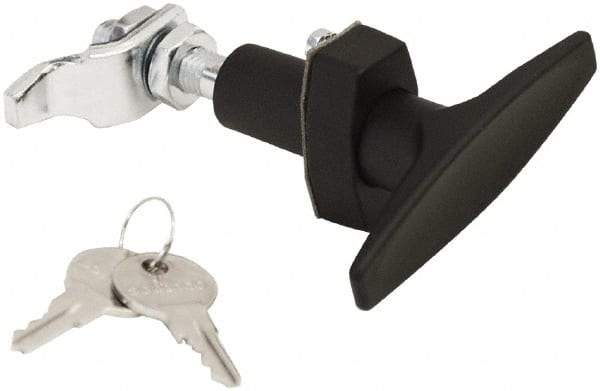 Made in USA - 3.33" Long x 0.88" Wide x 3-1/4" High, Compression Latch - Zinc Plated Steel, with Black Powder Coat Finish - USA Tool & Supply