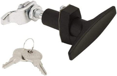 Made in USA - 3.33" Long x 0.88" Wide x 3-1/4" High, Compression Latch - Zinc Plated Steel, with Black Powder Coat Finish - USA Tool & Supply
