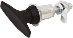 Made in USA - 3.52" Long x 0.88" Wide x 3-1/4" High, Compression Latch - Zinc Plated Steel, with Black Powder Coat Finish - USA Tool & Supply