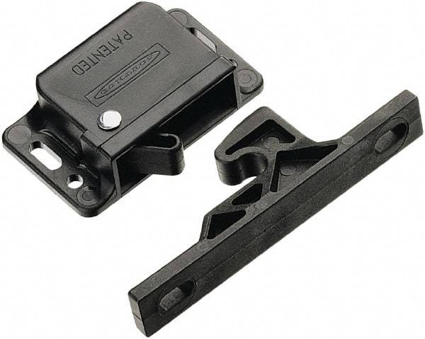 Made in USA - 2.83" Long x 0.67" Wide x 1.05" High, Grabber Catch Latch - Plastic, with Black Finish - USA Tool & Supply
