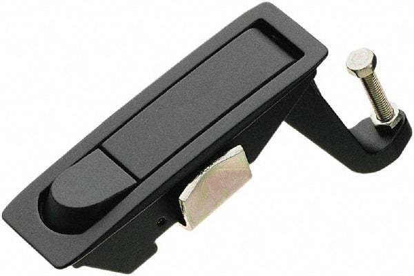 Made in USA - 4.29" Long x 1.61" Wide x 3.31" High, Lever Latch - Zinc Plated Steel, with Black Powder Coat Finish - USA Tool & Supply