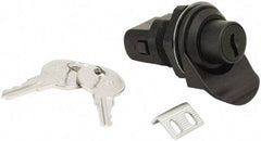 Made in USA - 2.07" Long x 1.13" Wide x .98" High, Push Knob Latch - Plastic, with Black Finish - USA Tool & Supply
