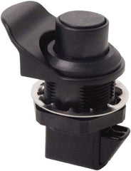 Made in USA - 2.07" Long x 1.13" Wide x .98" High, Push Knob Latch - Plastic, with Black Finish - USA Tool & Supply