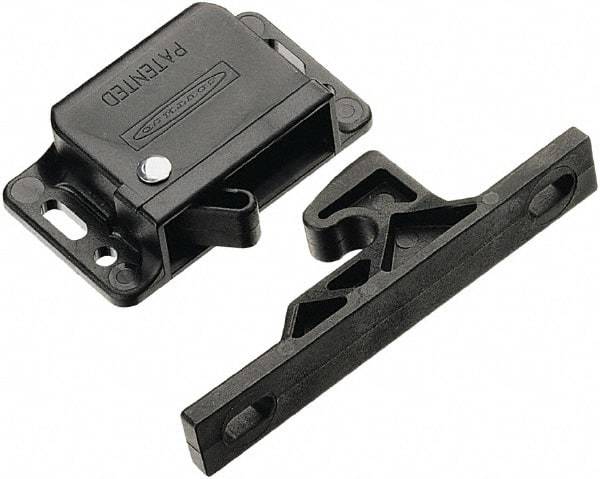 Made in USA - 2.83" Long x 0.67" Wide x 1.05" High, Grabber Catch Latch - Plastic, with Black Finish - USA Tool & Supply