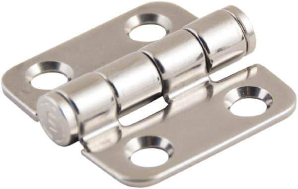 Made in USA - 1-1/2" Long x 1-1/2" Wide, Cabinet Hinge - 316 Stainless Steel, High Gloss Finish - USA Tool & Supply