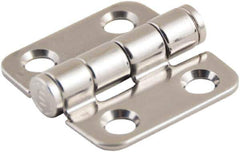 Made in USA - 1-1/2" Long x 1-1/2" Wide, Cabinet Hinge - 316 Stainless Steel, High Gloss Finish - USA Tool & Supply