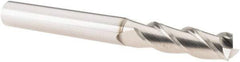 SGS - 3/8", 1-1/4" LOC, 3/8" Shank Diam, 3-1/2" OAL, 3 Flute, Solid Carbide Square End Mill - Single End, TiB2 Finish, Spiral Flute, 38° Helix, Centercutting, Right Hand Cut, Right Hand Flute, Series 43 - USA Tool & Supply
