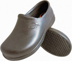 Genuine Grip - Women's Medium Width Plain Work Shoe - Black, EVA Upper, Rubber Outsole, 4" High, Dielectric, Non-Slip, Waterproof - USA Tool & Supply