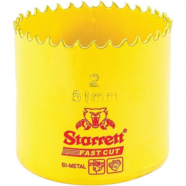 Starrett - 2" Diam, 1-5/8" Cutting Depth, Hole Saw - High Speed Steel Saw, Toothed Edge - USA Tool & Supply