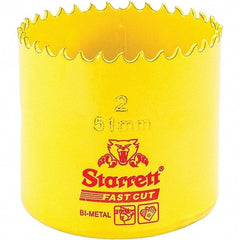 Starrett - 2" Diam, 1-5/8" Cutting Depth, Hole Saw - High Speed Steel Saw, Toothed Edge - USA Tool & Supply