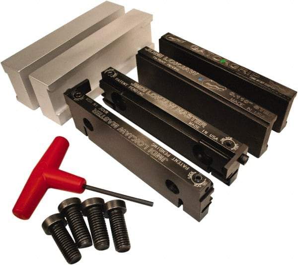 Jet Machining - 6" Jaw Width, " Jaw Height, Standard Vise Jaw Sets - Hardened Steel - USA Tool & Supply