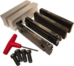 Jet Machining - 6" Jaw Width, " Jaw Height, Standard Vise Jaw Sets - Hardened Steel - USA Tool & Supply