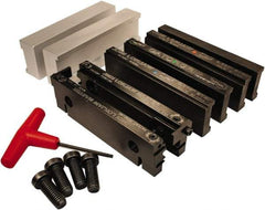 Jet Machining - 6" Jaw Width, " Jaw Height, Standard Vise Jaw Sets - Hardened Steel - USA Tool & Supply