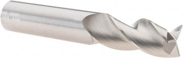 SGS - 1/2", 3 Flute, Single End, Solid Carbide, 0.01" Corner Radius End Mill - 3" OAL, 38° Helix, Right Hand Flute, 1" LOC, Right Hand Cut - USA Tool & Supply