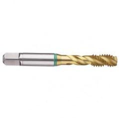 M4x0.70 6H 3-Flute Cobalt Green Ring Semi-Bottoming 40 degree Spiral Flute Tap-TiN - USA Tool & Supply