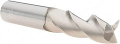 SGS - 1/2", 3 Flute, Single End, Solid Carbide, 0.015" Corner Radius End Mill - 3" OAL, 38° Helix, Right Hand Flute, 1-1/4" LOC, Right Hand Cut - USA Tool & Supply