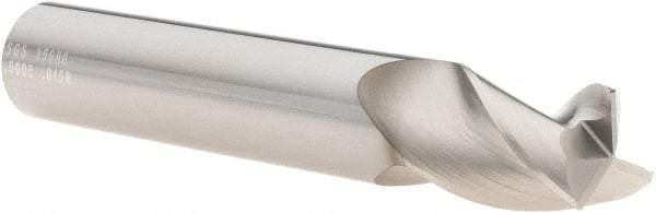 SGS - 1/2", 3 Flute, Single End, Solid Carbide, 0.015" Corner Radius End Mill - 3" OAL, 38° Helix, Right Hand Flute, 5/8" LOC, Right Hand Cut - USA Tool & Supply