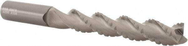 SGS - 5/8" Diam, Coarse Pitch, 3-3/4" LOC, 3 Flute Solid Carbide 0.03" Corner Radius Roughing End Mill - TiB2 Finish, 6" OAL, 5/8" Shank Diam, Single End, Centercutting, 38° Helix - USA Tool & Supply