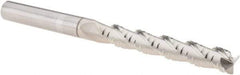SGS - 5/16" Diam, Coarse Pitch, 2-1/8" LOC, 3 Flute Solid Carbide 0.02" Corner Radius Roughing End Mill - TiB2 Finish, 4" OAL, 5/16" Shank Diam, Single End, Centercutting, 38° Helix - USA Tool & Supply