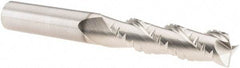 SGS - 1/2" Diam, Coarse Pitch, 2" LOC, 3 Flute Solid Carbide 0.03" Corner Radius Roughing End Mill - TiB2 Finish, 4" OAL, 1/2" Shank Diam, Single End, Centercutting, 38° Helix - USA Tool & Supply