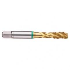 2-56 2B 3-Flute Cobalt Green Ring Semi-Bottoming 40 degree Spiral Flute Tap-TiN - USA Tool & Supply