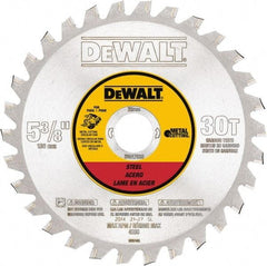 DeWALT - 5-3/8" Diam, 25/32" Arbor Hole Diam, 30 Tooth Wet & Dry Cut Saw Blade - Steel, Crosscutting Action, Standard Round Arbor - USA Tool & Supply