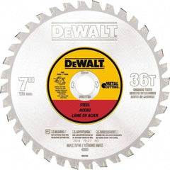 DeWALT - 7" Diam, 25/32" Arbor Hole Diam, 36 Tooth Wet & Dry Cut Saw Blade - Steel, Crosscutting Action, Standard Round Arbor - USA Tool & Supply