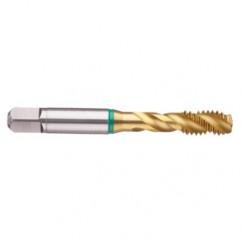 2-64 2B 3-Flute Cobalt Green Ring Semi-Bottoming 40 degree Spiral Flute Tap-TiN - USA Tool & Supply