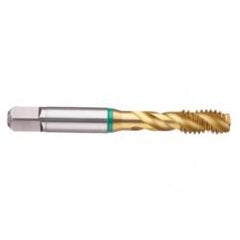 2-64 2B 3-Flute Cobalt Green Ring Semi-Bottoming 40 degree Spiral Flute Tap-TiN - USA Tool & Supply