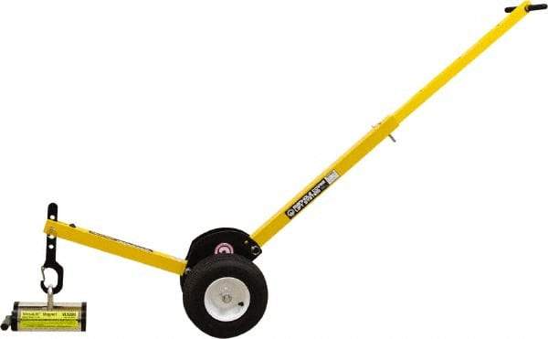 Mag-Mate - 400 Lb Load Capacity, Lift Magnet Dolly - 12" High x 41" Long x 13" Wide, 2 Poles - USA Tool & Supply