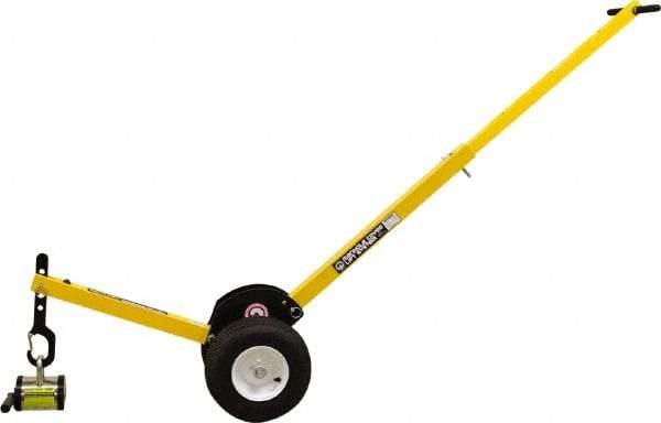 Mag-Mate - 400 Lb Load Capacity, Lift Magnet Dolly - 12" High x 41" Long x 13" Wide, 2 Poles - USA Tool & Supply