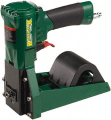 Klinch-Pak - Pneumatic Staple Gun - 1-1/4" Staples, 1000 Lb Capacity, Green, Aluminum - USA Tool & Supply