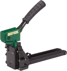 Klinch-Pak - Manual Staple Gun - 1-1/4" Staples, 100 Lb Capacity, Green, Aluminum - USA Tool & Supply