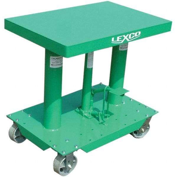 Wesco Industrial Products - 2,000 Lb Capacity Manual Hydraulic Post Lift Table - 30" to 48" Lift Height, 30" Platform Length x 20" Platform Width - USA Tool & Supply