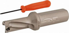 Hertel - 1-5/8" Max Drill Depth, 2xD, 13/16" Diam, Indexable Insert Drill - 2 Inserts, 1" Shank Diam, Straight Shank - USA Tool & Supply