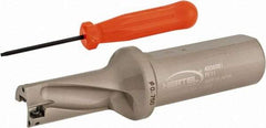 Hertel - 1-1/2" Max Drill Depth, 2xD, 3/4" Diam, Indexable Insert Drill - 2 Inserts, 1" Shank Diam, Straight Shank - USA Tool & Supply