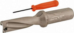 Hertel - 2-5/8" Max Drill Depth, 3xD, 7/8" Diam, Indexable Insert Drill - 2 Inserts, 1" Shank Diam, Straight Shank - USA Tool & Supply