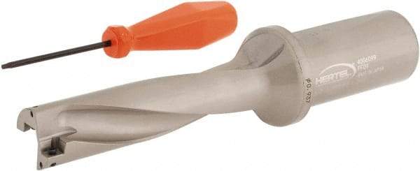 Hertel - 3-3/4" Max Drill Depth, 4xD, 15/16" Diam, Indexable Insert Drill - 2 Inserts, 1-1/4" Shank Diam, Straight Shank - USA Tool & Supply
