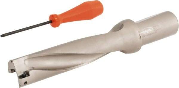 Hertel - 6" Max Drill Depth, 4xD, 1-1/2" Diam, Indexable Insert Drill - 2 Inserts, 1-1/2" Shank Diam, Straight Shank - USA Tool & Supply