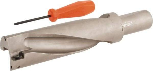 Hertel - 6-3/4" Max Drill Depth, 3xD, 2-1/4" Diam, Indexable Insert Drill - 2 Inserts, 1-1/2" Shank Diam, Straight Shank - USA Tool & Supply