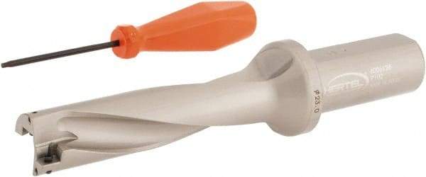 Hertel - 3.622" Max Drill Depth, 4xD, 0.9055" Diam, Indexable Insert Drill - 2 Inserts, 63/64" Shank Diam, Straight Shank - USA Tool & Supply