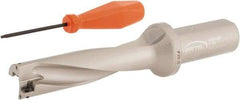 Hertel - 3.622" Max Drill Depth, 4xD, 0.9055" Diam, Indexable Insert Drill - 2 Inserts, 63/64" Shank Diam, Straight Shank - USA Tool & Supply