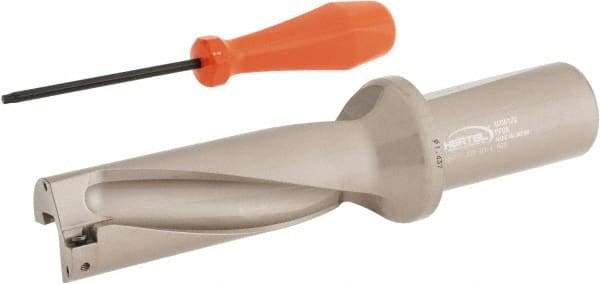 Hertel - 4-5/16" Max Drill Depth, 3xD, 1-7/16" Diam, Indexable Insert Drill - 2 Inserts, 1-1/2" Shank Diam, Straight Shank - USA Tool & Supply