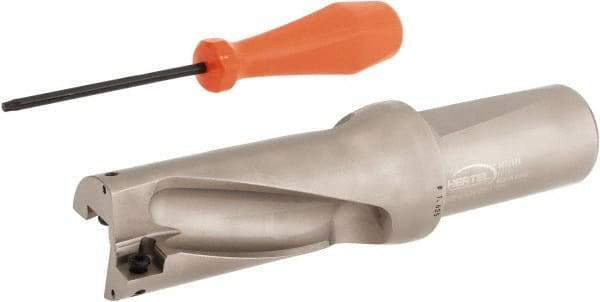 Hertel - 3-1/4" Max Drill Depth, 2xD, 1-5/8" Diam, Indexable Insert Drill - 2 Inserts, 1-1/2" Shank Diam, Straight Shank - USA Tool & Supply