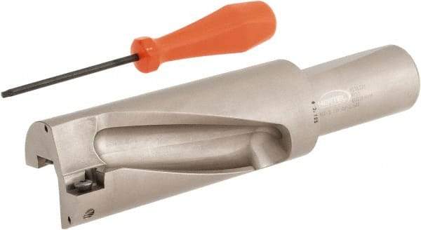 Hertel - 4-1/4" Max Drill Depth, 2xD, 2-1/8" Diam, Indexable Insert Drill - 2 Inserts, 1-1/2" Shank Diam, Straight Shank - USA Tool & Supply