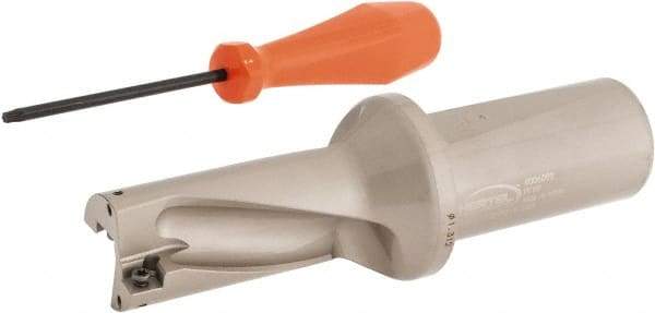 Hertel - 2-5/8" Max Drill Depth, 2xD, 1-5/16" Diam, Indexable Insert Drill - 2 Inserts, 1-1/2" Shank Diam, Straight Shank - USA Tool & Supply