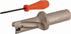 Hertel - 2-3/8" Max Drill Depth, 2xD, 1-3/16" Diam, Indexable Insert Drill - 2 Inserts, 1-1/4" Shank Diam, Straight Shank - USA Tool & Supply