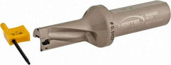 Hertel - 1-3/16" Max Drill Depth, 2xD, 19/32" Diam, Indexable Insert Drill - 2 Inserts, 3/4" Shank Diam, Straight Shank - USA Tool & Supply