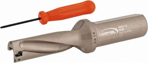 Hertel - 2-7/16" Max Drill Depth, 3xD, 13/16" Diam, Indexable Insert Drill - 2 Inserts, 1" Shank Diam, Straight Shank - USA Tool & Supply