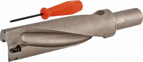 Hertel - 7-1/8" Max Drill Depth, 3xD, 2-3/8" Diam, Indexable Insert Drill - 2 Inserts, 1-1/2" Shank Diam, Straight Shank - USA Tool & Supply